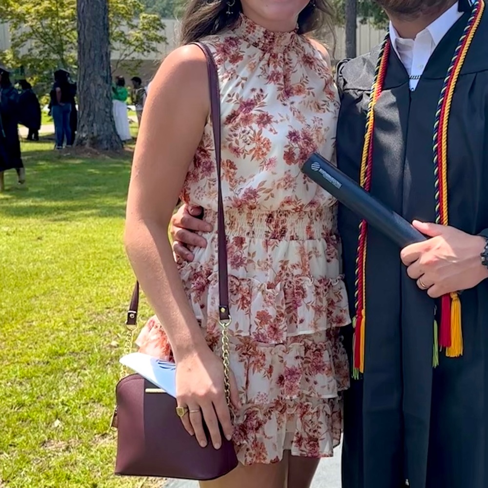 High Neck Floral Dress